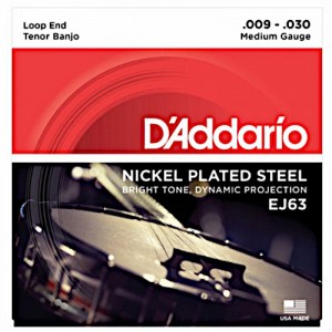 D'Addario EJ63 Nickel Plated Steel Tenor Banjo Strings (.009-.030)